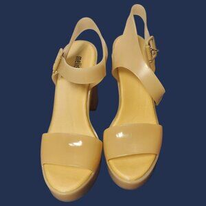 Melissa Mar Heels Womens  Strap Platform Sandals  Beige Size 6